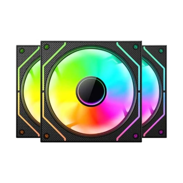 Value Top CR10-1236ARGB 120mm (3xFAN) Black Casing Cooling Fan With Control Hub & Aurora Cable